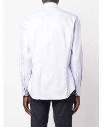 Мужская белая рубашка с длинным рукавом с геометрическим рисунком от Giorgio Armani