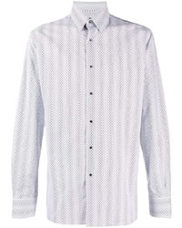 Мужская белая рубашка с длинным рукавом с геометрическим рисунком от Karl Lagerfeld