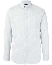 Мужская белая рубашка с длинным рукавом с геометрическим рисунком от Kent & Curwen