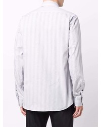 Мужская белая рубашка с длинным рукавом с геометрическим рисунком от Karl Lagerfeld