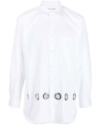 Мужская белая рубашка с длинным рукавом с люверсами от Comme Des Garcons SHIRT