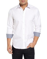 Белая рубашка с длинным рукавом с "огурцами"