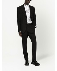 Мужская белая рубашка с длинным рукавом с "огурцами" от Dolce & Gabbana