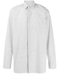 Мужская белая рубашка с длинным рукавом с "огурцами" от Maison Margiela