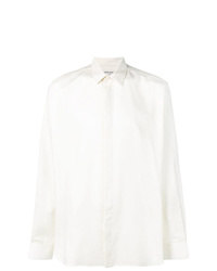 Мужская белая рубашка с длинным рукавом с "огурцами" от Saint Laurent