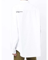 Мужская белая рубашка с длинным рукавом с принтом от AAPE BY A BATHING APE