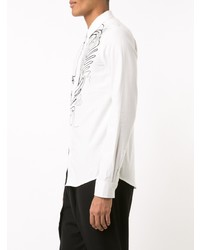 Мужская белая рубашка с длинным рукавом с принтом от Private Stock