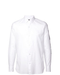 Мужская белая рубашка с длинным рукавом с принтом от Ann Demeulemeester