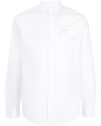 Мужская белая рубашка с длинным рукавом с принтом от Armani Exchange