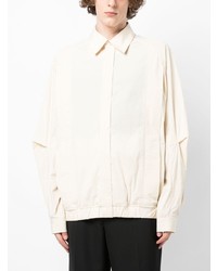 Мужская белая рубашка с длинным рукавом с принтом от SONGZIO