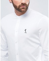 Мужская белая рубашка с длинным рукавом с принтом от Religion