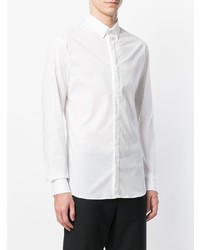 Мужская белая рубашка с длинным рукавом с принтом от Philipp Plein