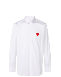 Мужская белая рубашка с длинным рукавом с принтом от Comme Des Garcons Homme Plus