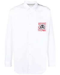 Мужская белая рубашка с длинным рукавом с принтом от Comme Des Garcons SHIRT