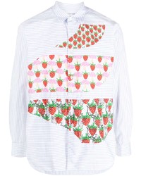 Мужская белая рубашка с длинным рукавом с принтом от Comme Des Garcons SHIRT