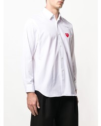 Мужская белая рубашка с длинным рукавом с принтом от Comme Des Garcons Homme Plus
