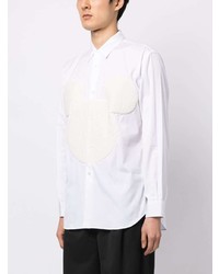 Мужская белая рубашка с длинным рукавом с принтом от Comme Des Garcons SHIRT