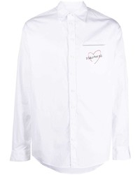 Мужская белая рубашка с длинным рукавом с принтом от DSQUARED2