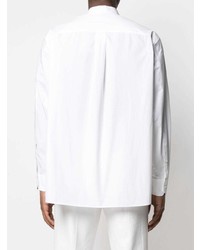 Мужская белая рубашка с длинным рукавом с принтом от Valentino