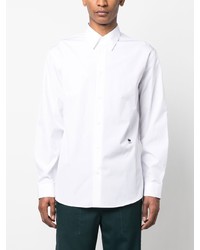 Мужская белая рубашка с длинным рукавом с принтом от Oamc
