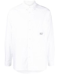 Мужская белая рубашка с длинным рукавом с принтом от Izzue