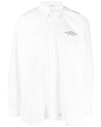 Мужская белая рубашка с длинным рукавом с принтом от J.Press