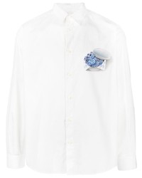 Мужская белая рубашка с длинным рукавом с принтом от Jacquemus