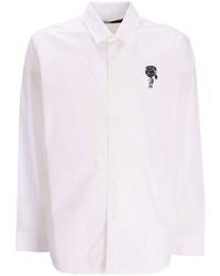 Мужская белая рубашка с длинным рукавом с принтом от Karl Lagerfeld