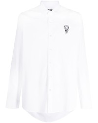 Мужская белая рубашка с длинным рукавом с принтом от Karl Lagerfeld