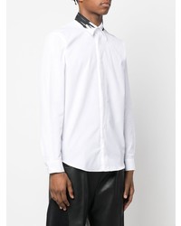 Мужская белая рубашка с длинным рукавом с принтом от Just Cavalli