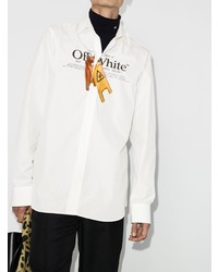 Мужская белая рубашка с длинным рукавом с принтом от Off-White