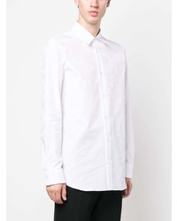 Мужская белая рубашка с длинным рукавом с принтом от Alexander McQueen