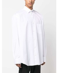 Мужская белая рубашка с длинным рукавом с принтом от Vetements