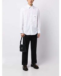 Мужская белая рубашка с длинным рукавом с принтом от Wooyoungmi