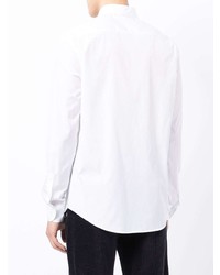 Мужская белая рубашка с длинным рукавом с принтом от Emporio Armani