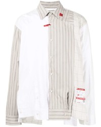 Мужская белая рубашка с длинным рукавом с принтом от Maison Mihara Yasuhiro