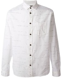 Мужская белая рубашка с длинным рукавом с принтом от Marc by Marc Jacobs