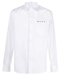 Мужская белая рубашка с длинным рукавом с принтом от Marni