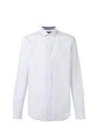 Мужская белая рубашка с длинным рукавом с принтом от Michael Kors Collection