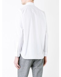 Мужская белая рубашка с длинным рукавом с принтом от Kent & Curwen