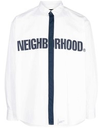 Мужская белая рубашка с длинным рукавом с принтом от Neighborhood