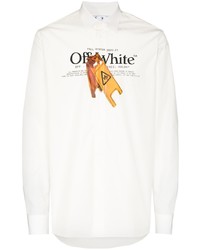 Мужская белая рубашка с длинным рукавом с принтом от Off-White