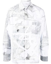 Мужская белая рубашка с длинным рукавом с принтом от Off-White