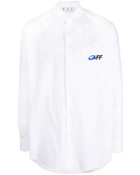 Мужская белая рубашка с длинным рукавом с принтом от Off-White