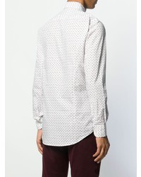 Мужская белая рубашка с длинным рукавом с принтом от Etro