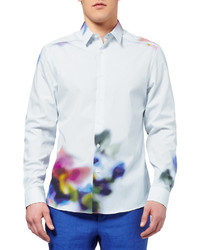 Мужская белая рубашка с длинным рукавом с принтом от Paul Smith
