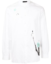 Мужская белая рубашка с длинным рукавом с принтом от SHIATZY CHEN