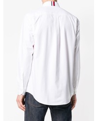 Мужская белая рубашка с длинным рукавом с принтом от Hilfiger Collection
