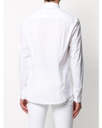 Мужская белая рубашка с длинным рукавом с принтом от Philipp Plein