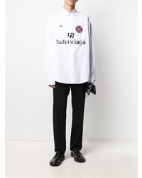 Мужская белая рубашка с длинным рукавом с принтом от Balenciaga
